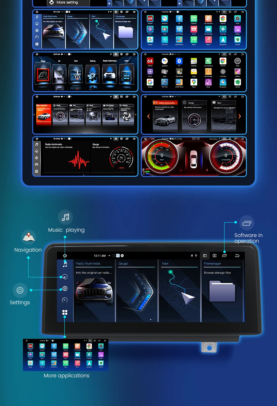MEKEDE Android-System Autoradio Multimedia-Videoplayer für BMW 5er F10 F11 2011-2017 Kabelloses CarPlay Auto GPS DSP 4G LTE