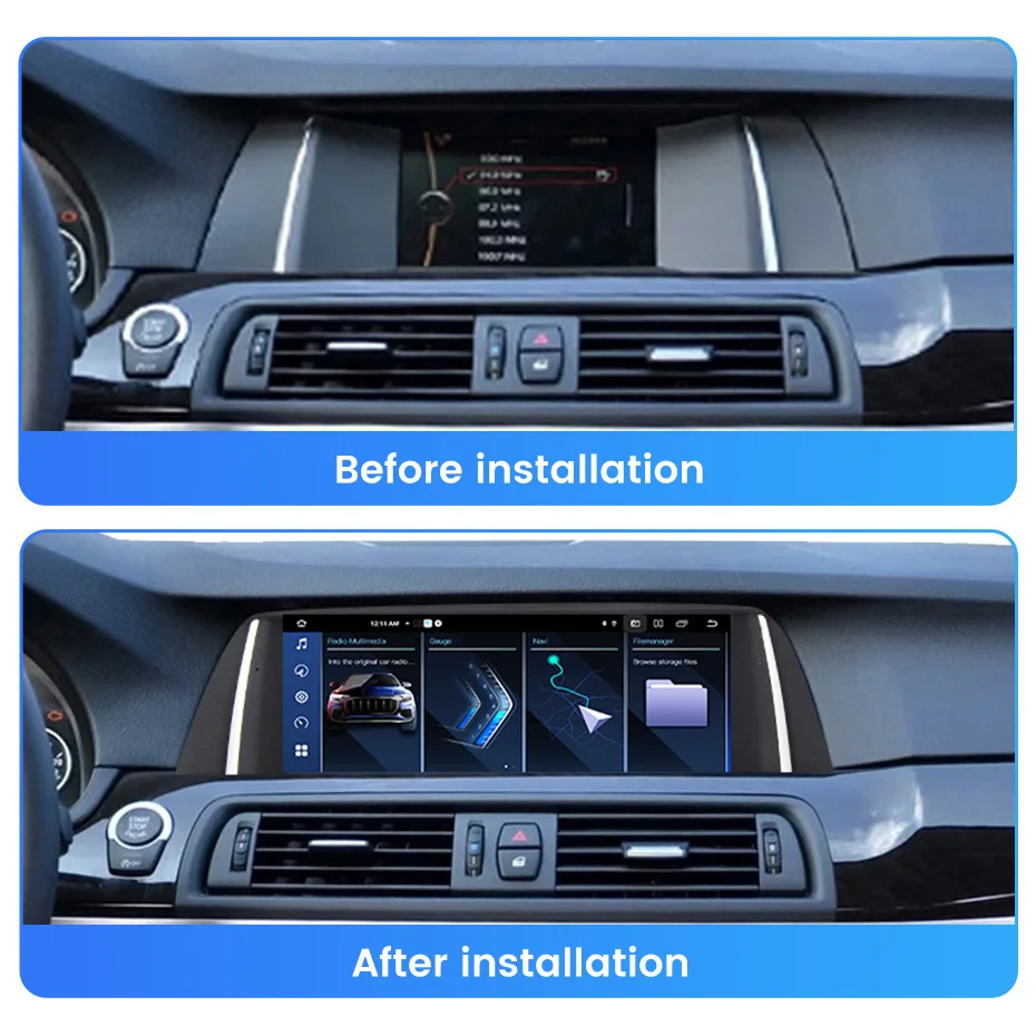 MEKEDE Android-System Autoradio Multimedia-Videoplayer für BMW 5er F10 F11 2011-2017 Kabelloses CarPlay Auto GPS DSP 4G LTE