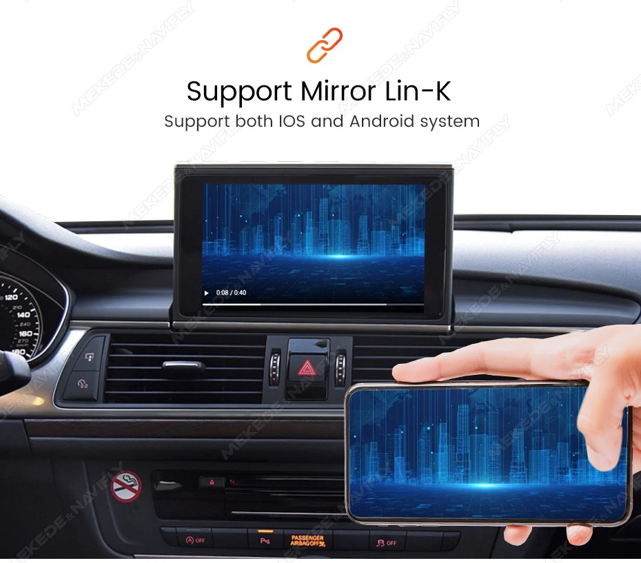 MEKEDE Drahtlose Carplay Android Auto Decoder Box Für Audi A6 A7 2012-2016 RMC System Unterstützung Spiegel Lin-k Navigation Video Spielen