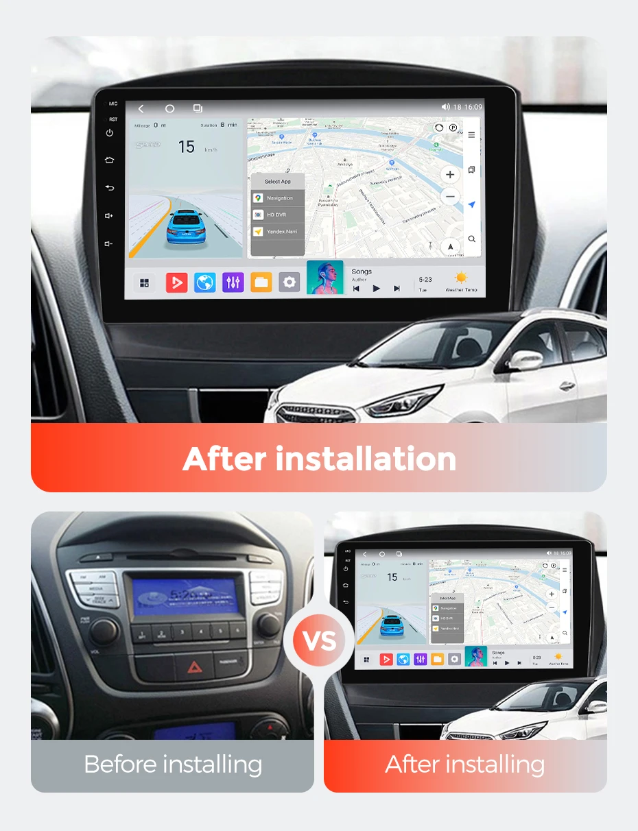 MEKEDE 256GB Autoradio Multimedia Player Stereo für Hyundai Tucson 2 ix35 2009-2015 Wireless CarPlay Auto RDS 4G LTE DSP GPS BT