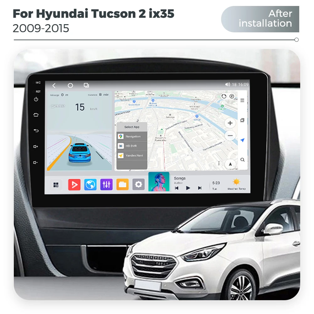 MEKEDE 256GB Autoradio Multimedia Player Stereo für Hyundai Tucson 2 ix35 2009-2015 Wireless CarPlay Auto RDS 4G LTE DSP GPS BT