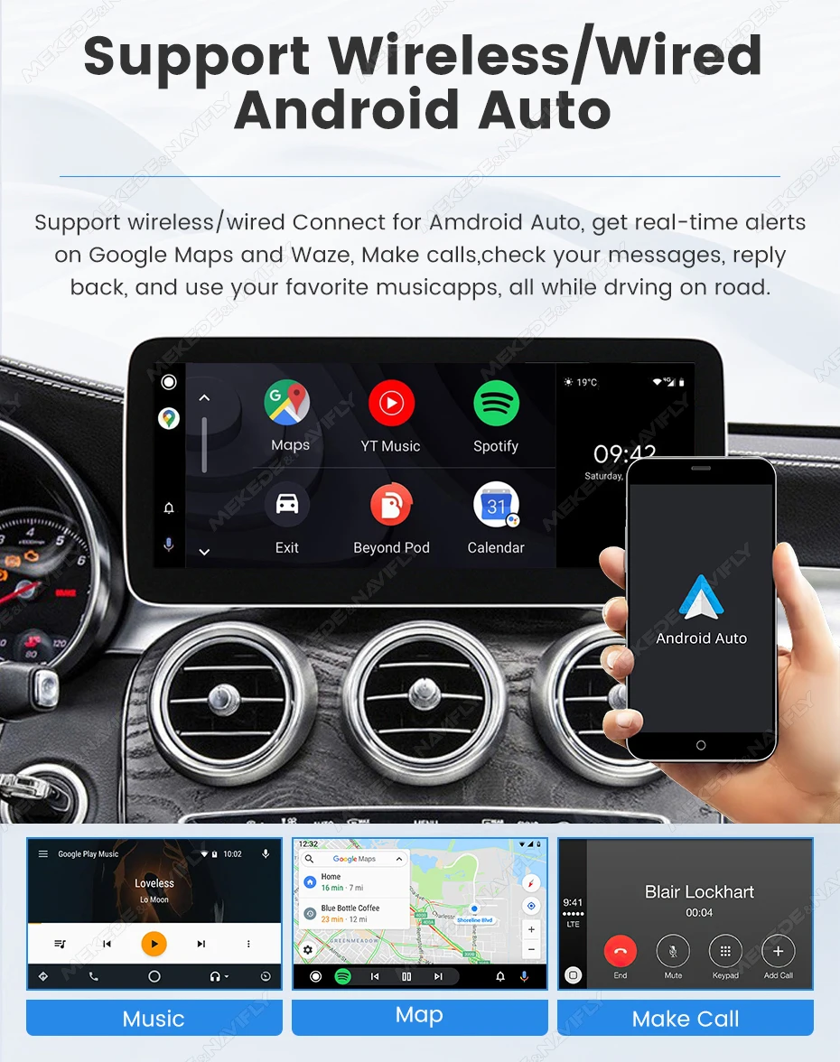 MEKEDE 12,5 Zoll Android 14 Auto-Navigationssystem Autoradio für Mercedes-Benz C-Klasse W205 GLC X253 V-Klasse W446 CarPlay 4G DSP