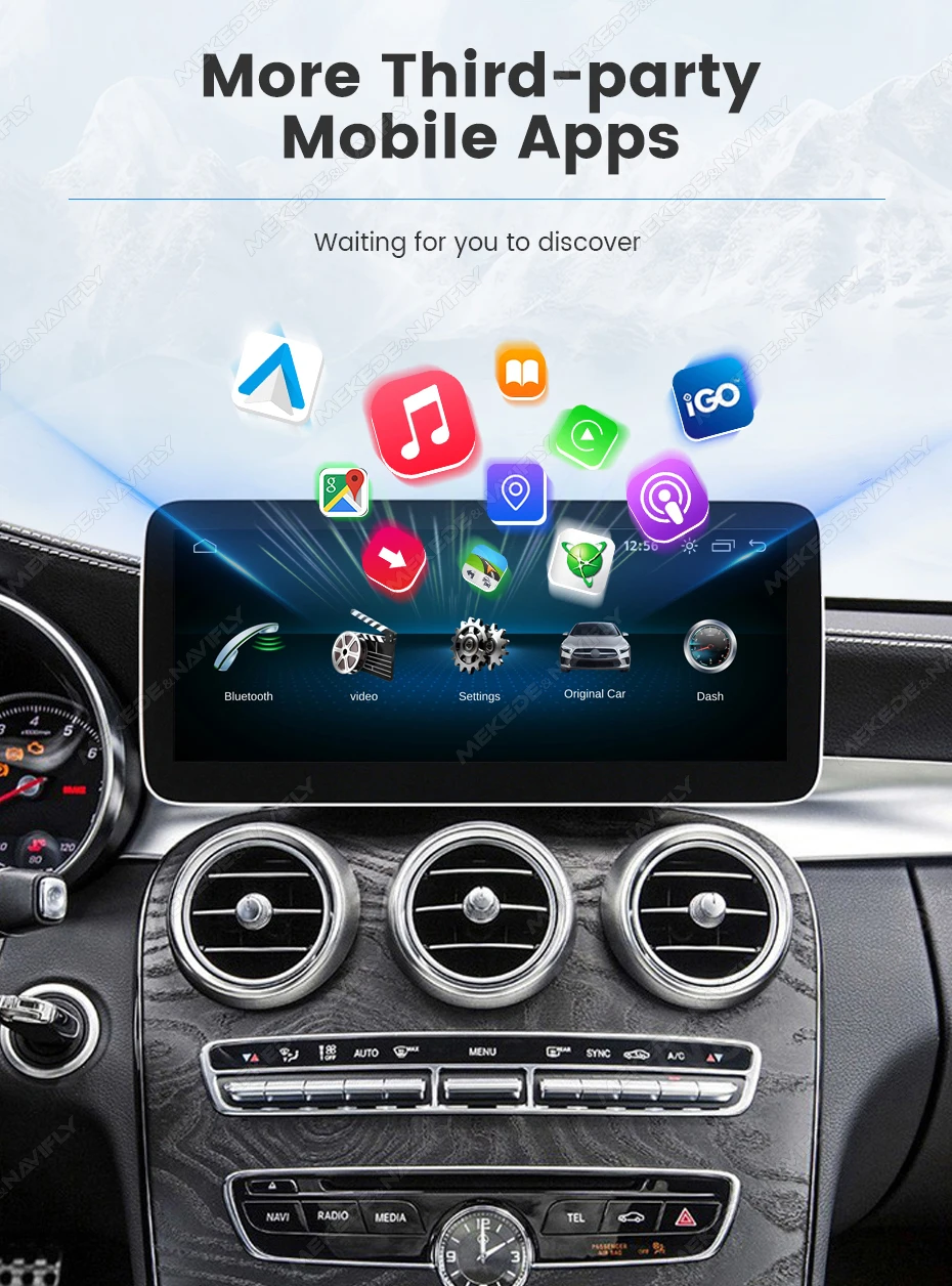 MEKEDE 12,5 Zoll Android 14 Auto-Navigationssystem Autoradio für Mercedes-Benz C-Klasse W205 GLC X253 V-Klasse W446 CarPlay 4G DSP