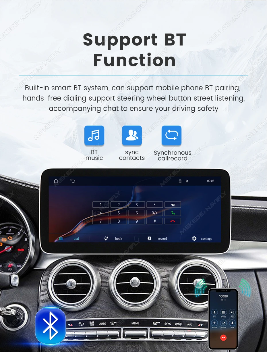 MEKEDE 12,5 Zoll Android 14 Auto-Navigationssystem Autoradio für Mercedes-Benz C-Klasse W205 GLC X253 V-Klasse W446 CarPlay 4G DSP