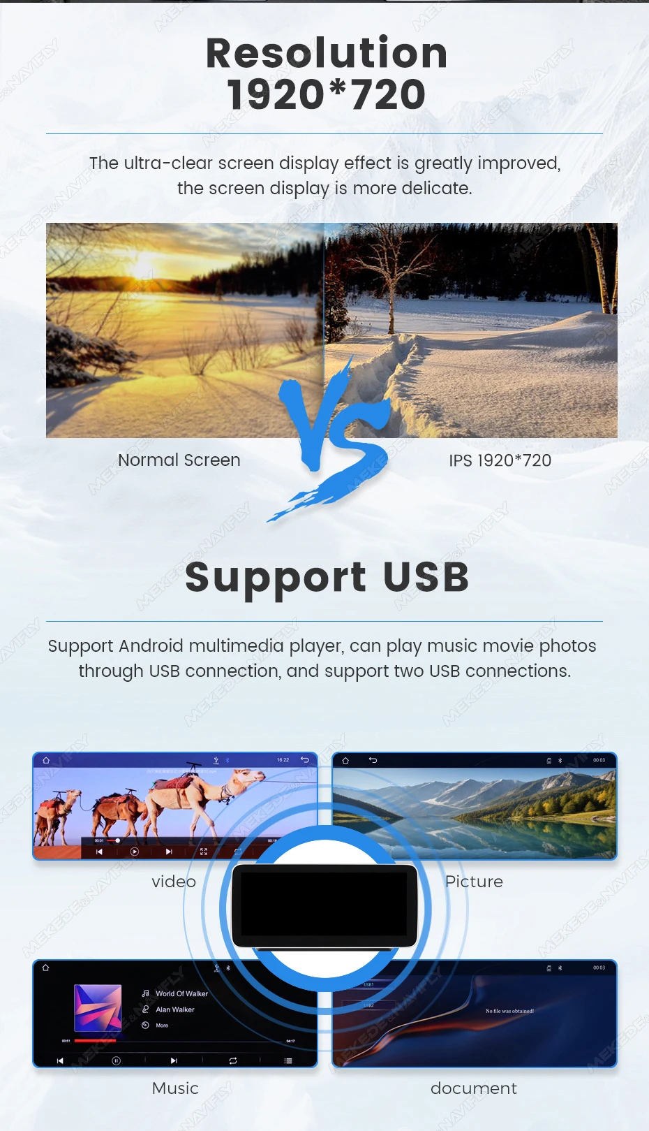 MEKEDE 12,5 Zoll Android 14 Auto-Navigationssystem Autoradio für Mercedes-Benz C-Klasse W205 GLC X253 V-Klasse W446 CarPlay 4G DSP