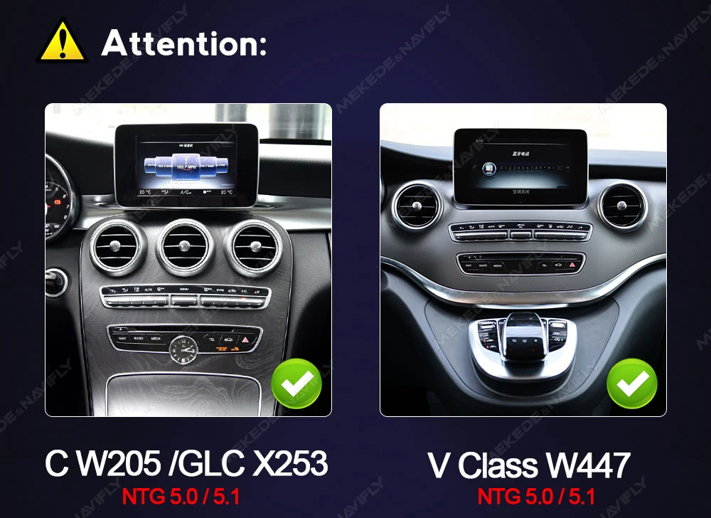 MEKEDE 12,5 Zoll Android 14 Auto-Navigationssystem Autoradio für Mercedes-Benz C-Klasse W205 GLC X253 V-Klasse W446 CarPlay 4G DSP