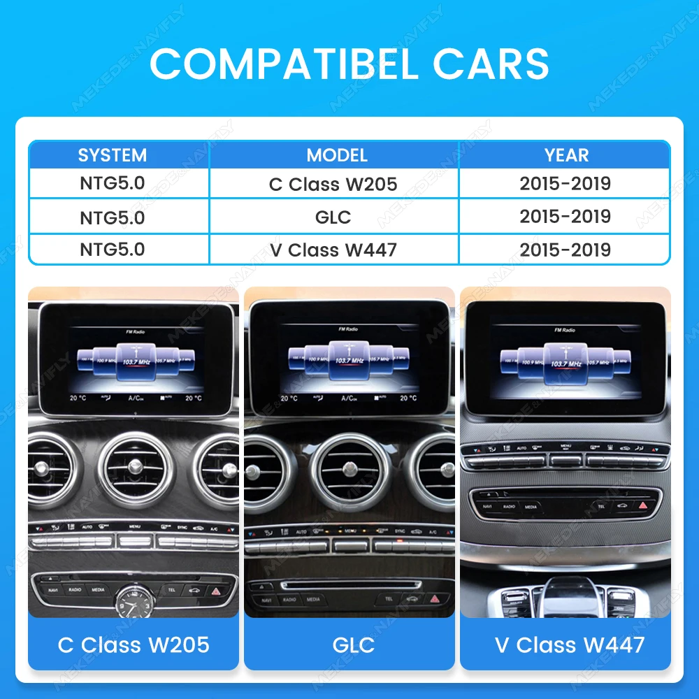 MEKEDE 12,5 Zoll Android 14 Auto-Navigationssystem Autoradio für Mercedes-Benz C-Klasse W205 GLC X253 V-Klasse W446 CarPlay 4G DSP