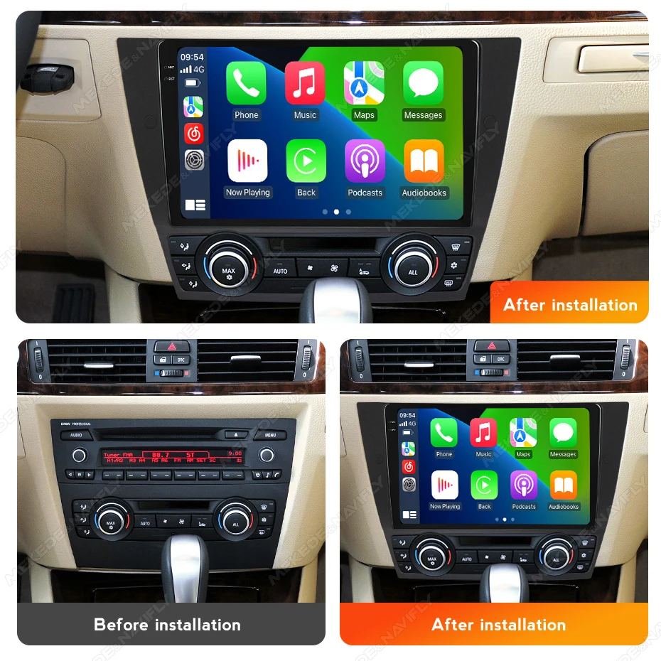 NaviFly 9-Zoll 8-Kern UIS7870 Autoradio-Navigationsbildschirm für BMW 3er E90 E91 E92 E93 2005-2013 DSP 2 DIN Multimedia Player