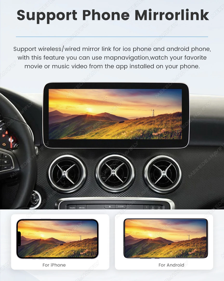 MEKEDE 12,5-Zoll Linux Wireless Carplay Android Auto Autoradio für Mercedes Benz A-Klasse W176 GLA X156 CLA C117 BT Autolink GPS