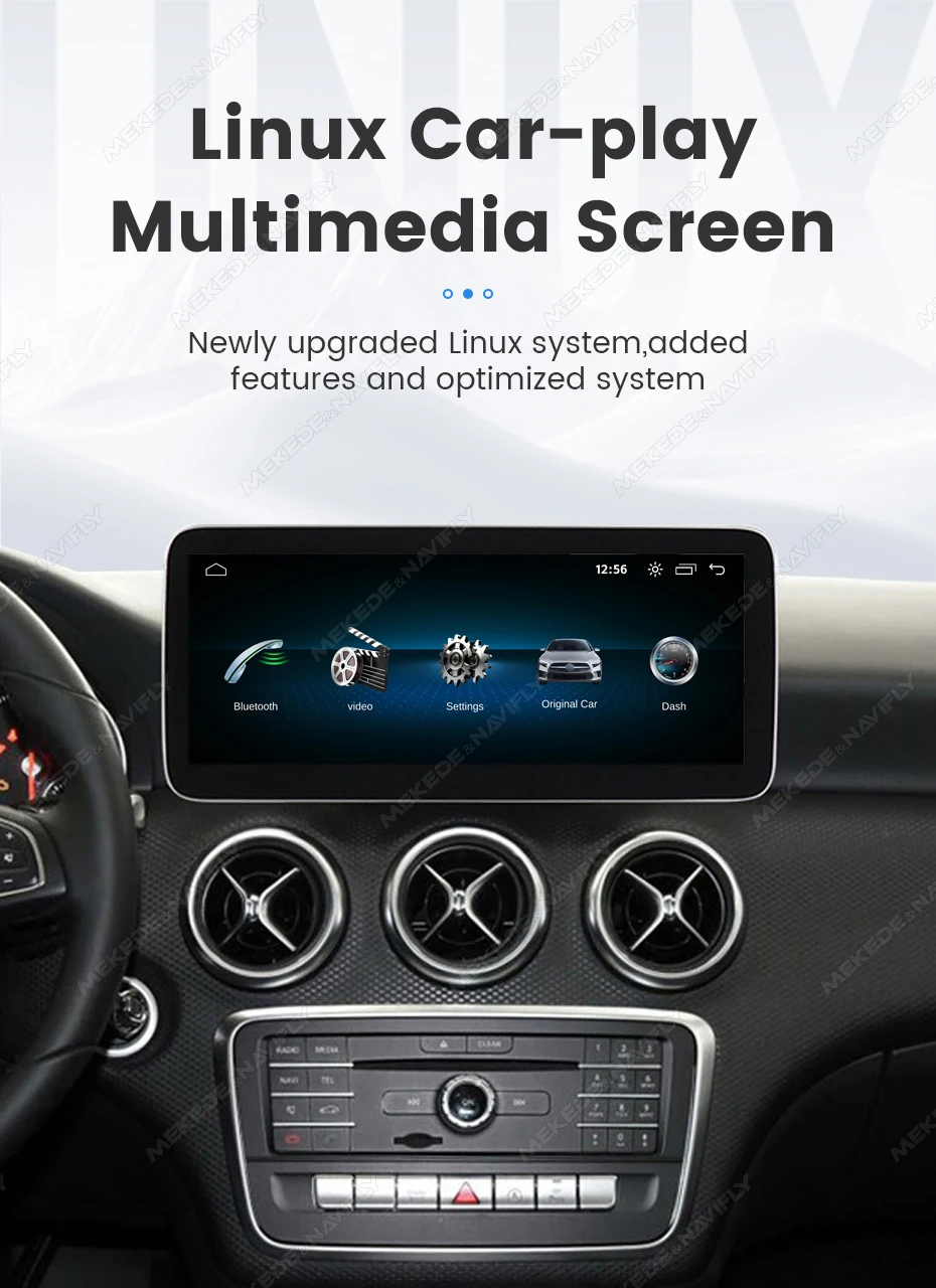 MEKEDE 12,5-Zoll Linux Wireless Carplay Android Auto Autoradio für Mercedes Benz A-Klasse W176 GLA X156 CLA C117 BT Autolink GPS