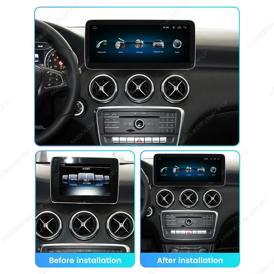 MEKEDE 12,5-Zoll Linux Wireless Carplay Android Auto Autoradio für Mercedes Benz A-Klasse W176 GLA X156 CLA C117 BT Autolink GPS