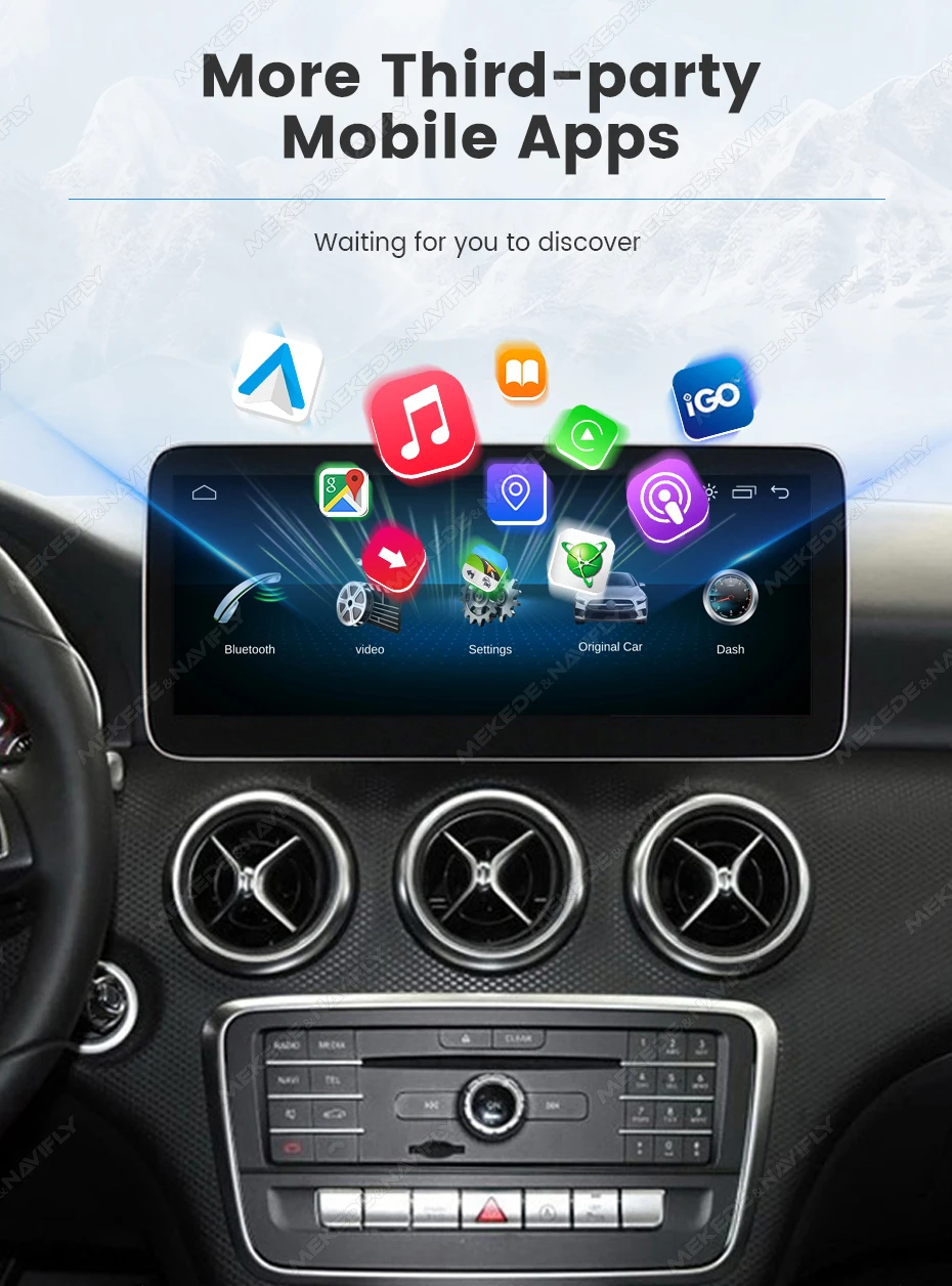 MEKEDE 12,5-Zoll Linux Wireless Carplay Android Auto Autoradio für Mercedes Benz A-Klasse W176 GLA X156 CLA C117 BT Autolink GPS