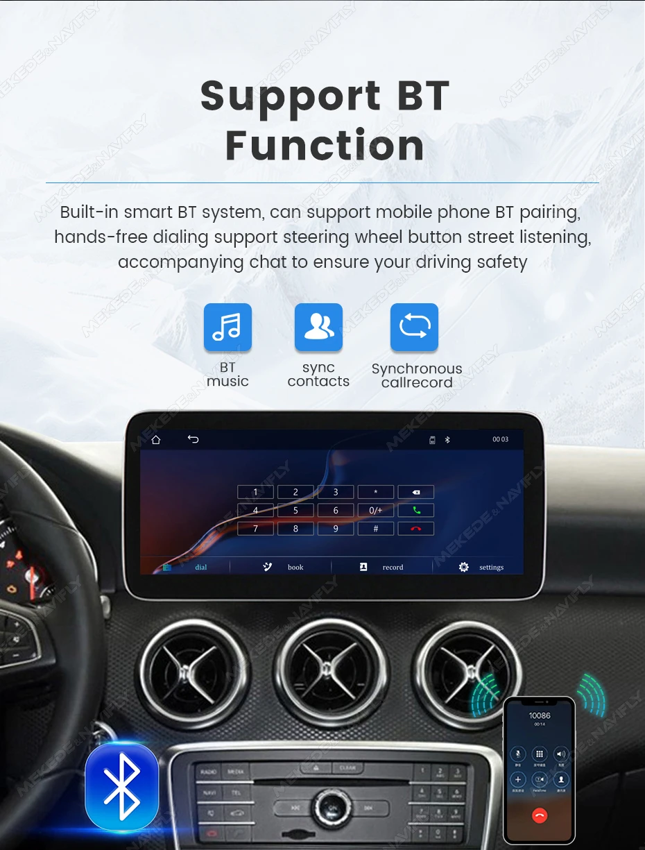 MEKEDE 12,5-Zoll Linux Wireless Carplay Android Auto Autoradio für Mercedes Benz A-Klasse W176 GLA X156 CLA C117 BT Autolink GPS