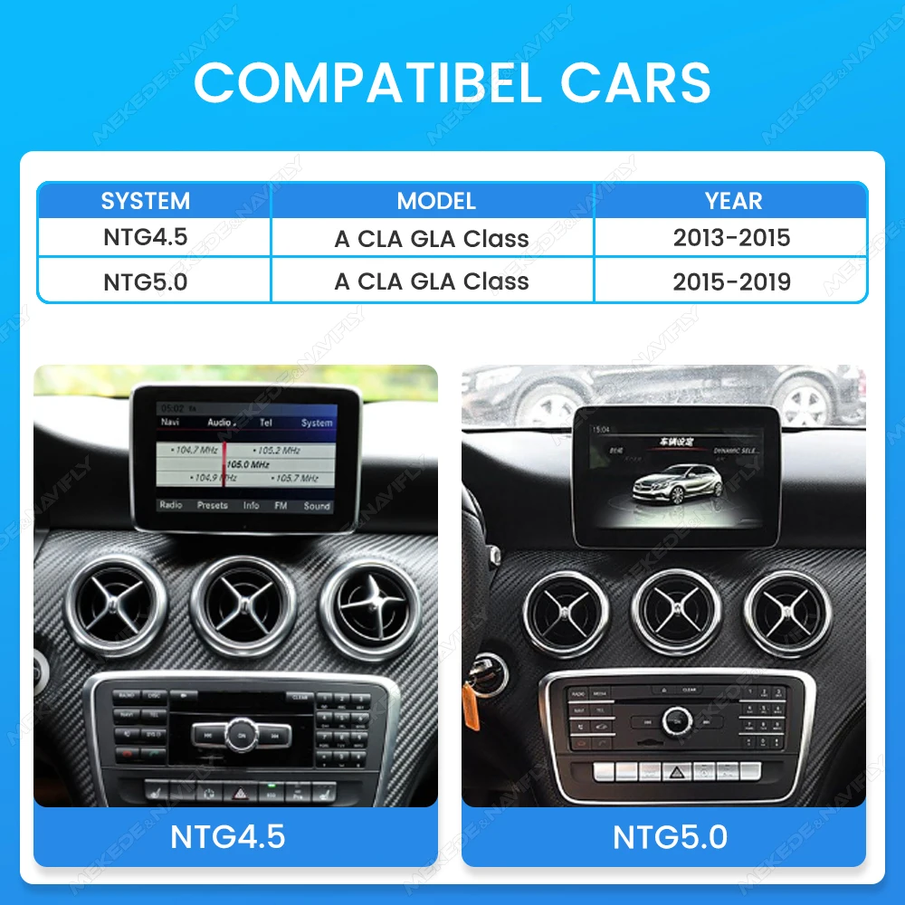 MEKEDE 12,5-Zoll Linux Wireless Carplay Android Auto Autoradio für Mercedes Benz A-Klasse W176 GLA X156 CLA C117 BT Autolink GPS
