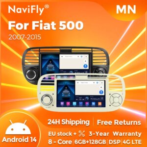 Android Autoradio für Fiat 500 2007-2015 Drahtlose Carplay Android AUTO Auto GPS BT