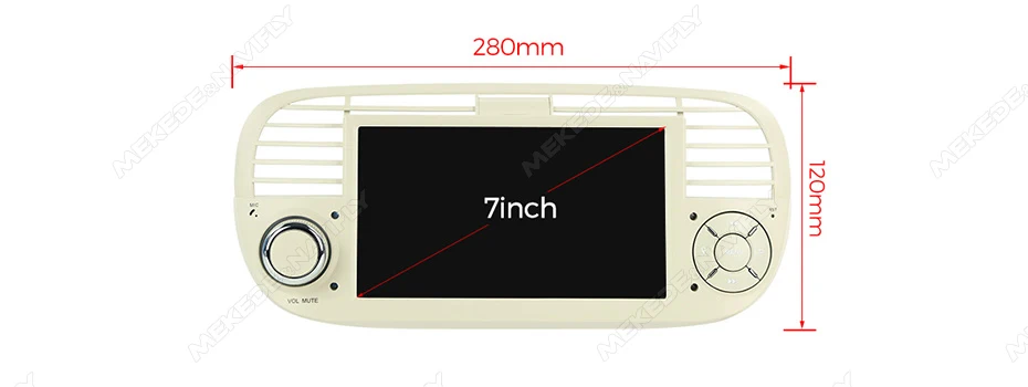 Navifly 2DIN Android 14 Auto Smart System Multimedia Player 7 zoll Für Fiat 500 2007-2015 Drahtlose Carplay Android AUTO Auto GPS BT