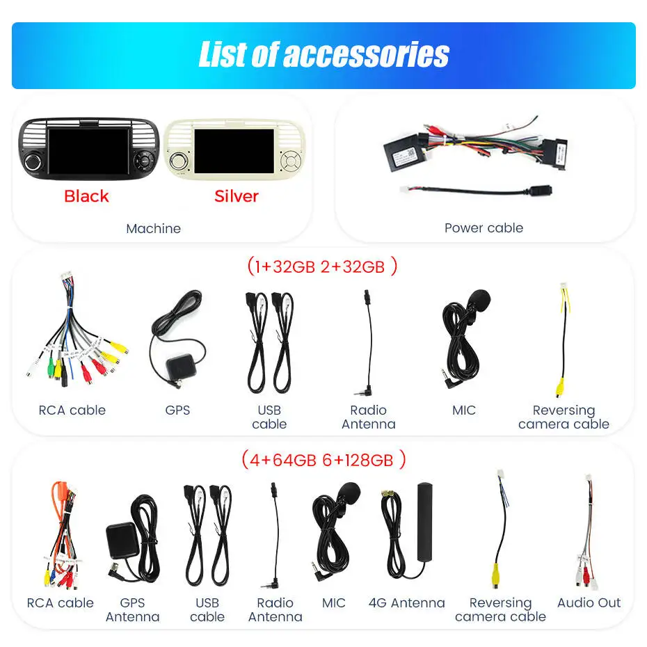 Navifly 2DIN Android 14 Auto Smart System Multimedia Player 7 zoll Für Fiat 500 2007-2015 Drahtlose Carplay Android AUTO Auto GPS BT