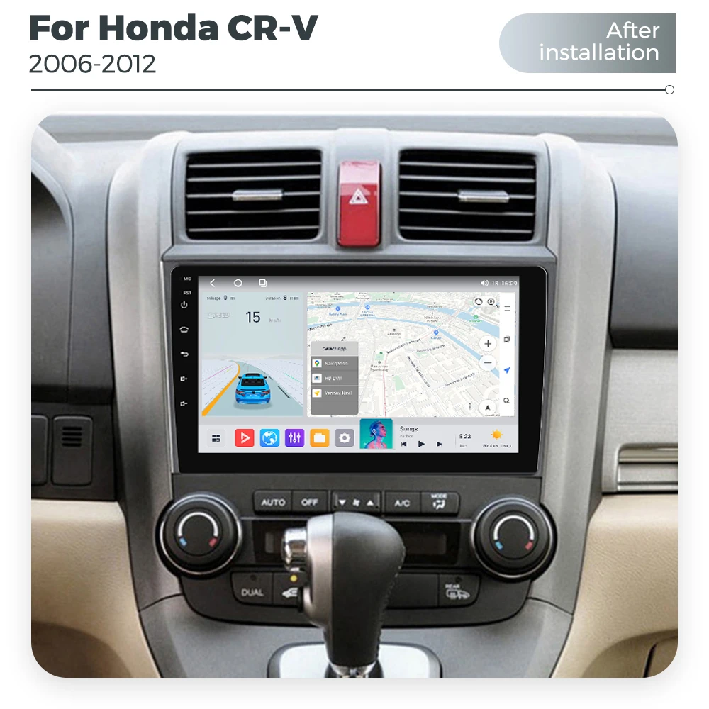 MEKEDE QLED-Bildschirm 8-Kern 4G LTE Wireless CarPlay Auto für Honda CR-V 3 RE CRV 2006-2012 GPS-Navigation Autoradio Stereo DSP RDS