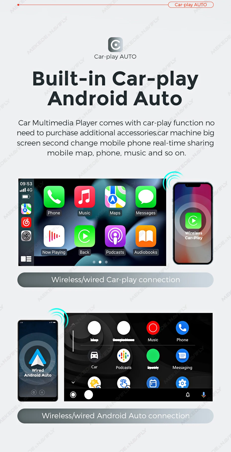 MEKEDE QLED-Bildschirm 8-Kern 4G LTE Wireless CarPlay Auto für Honda CR-V 3 RE CRV 2006-2012 GPS-Navigation Autoradio Stereo DSP RDS