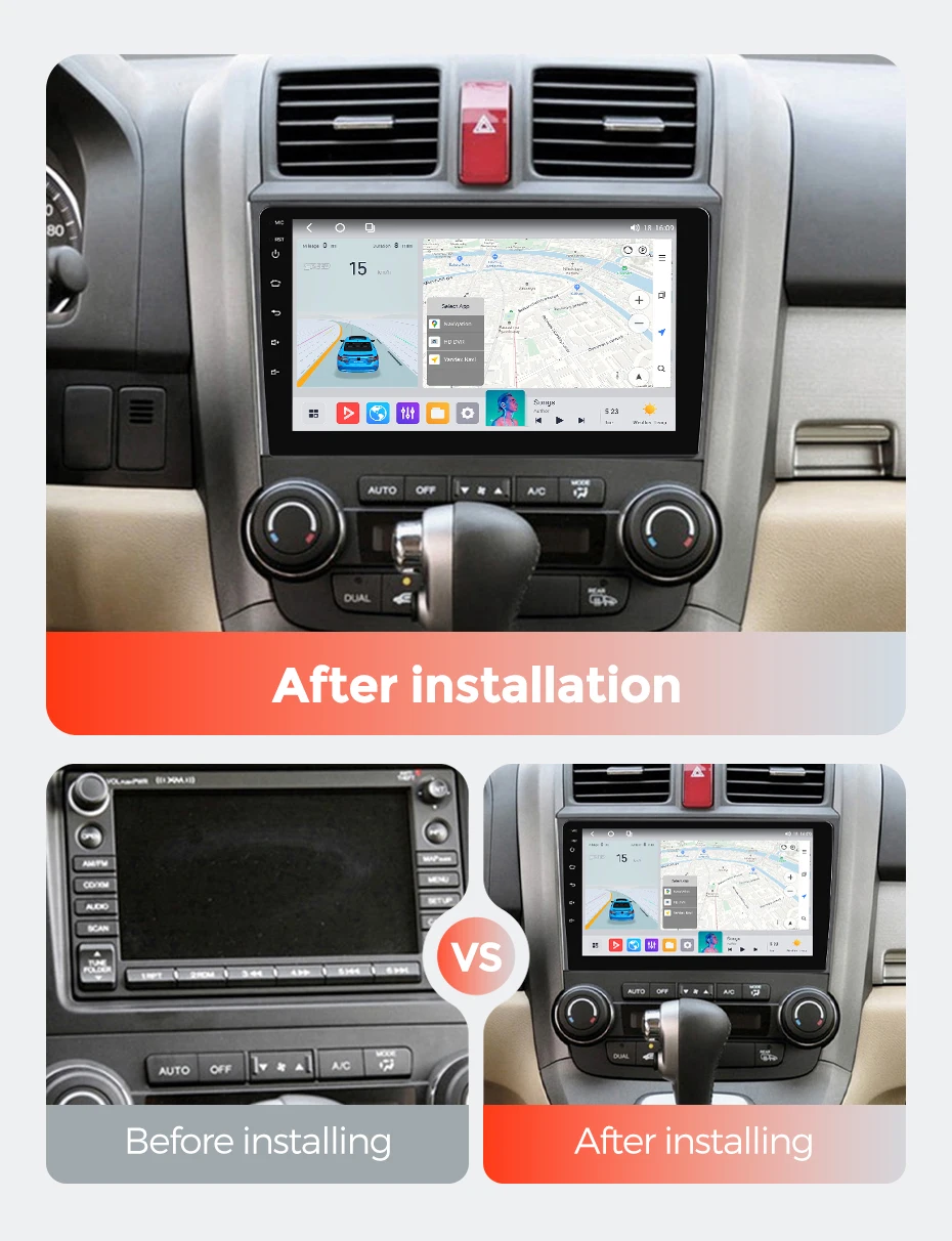 MEKEDE QLED-Bildschirm 8-Kern 4G LTE Wireless CarPlay Auto für Honda CR-V 3 RE CRV 2006-2012 GPS-Navigation Autoradio Stereo DSP RDS