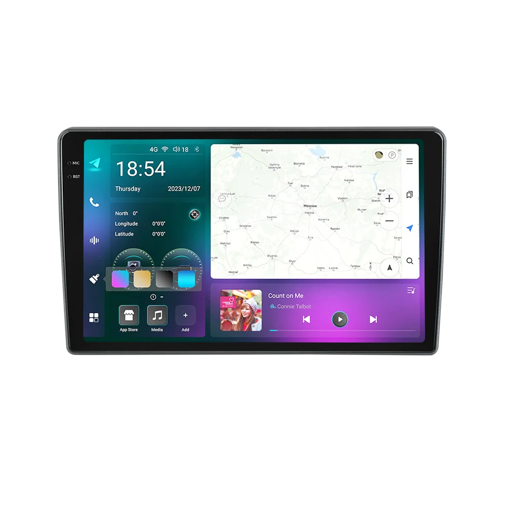 MEKEDE 2-DIN Kabelloses Carplay Android Auto Autoradio Android 14 für Peugeot 407 cc SW 407CC 2004-2011 GPS-Navigation 4G BT
