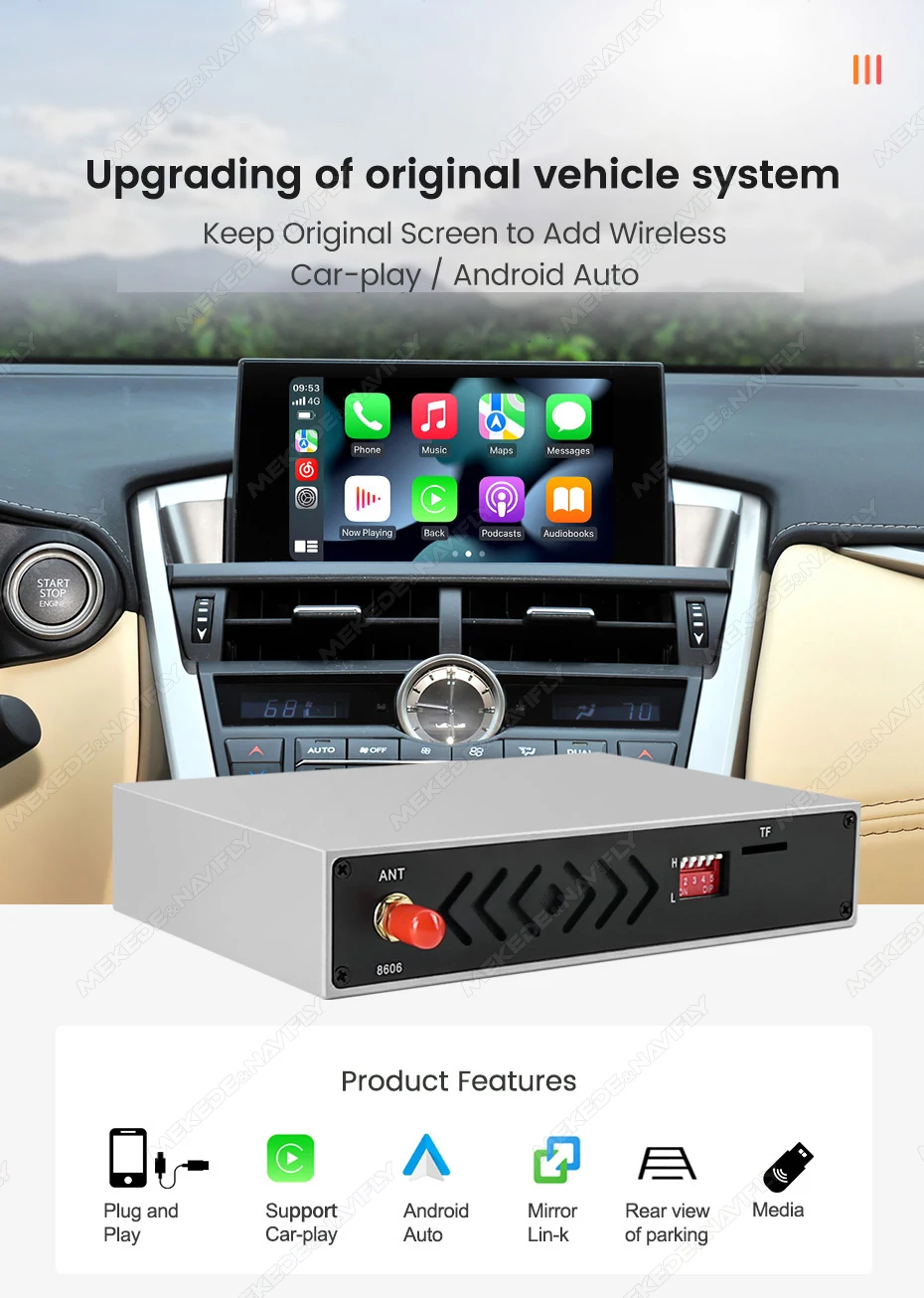 Auto Original Bildschirm Upgrade Carplay Box Für LEXUS RX RC ES UX NX LC LS IST CT200h LX-570 GS Serie Drahtlose Carplay Android Auto