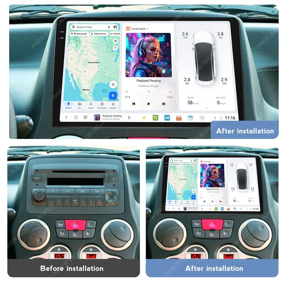 DUDUAUTO DUDU7 12 + 512 GB Drahtlose Carplay Auto Auto Radio Für Fiat Panda 2003 - 2012 Auto Multimedia video Player Stereo Navigation