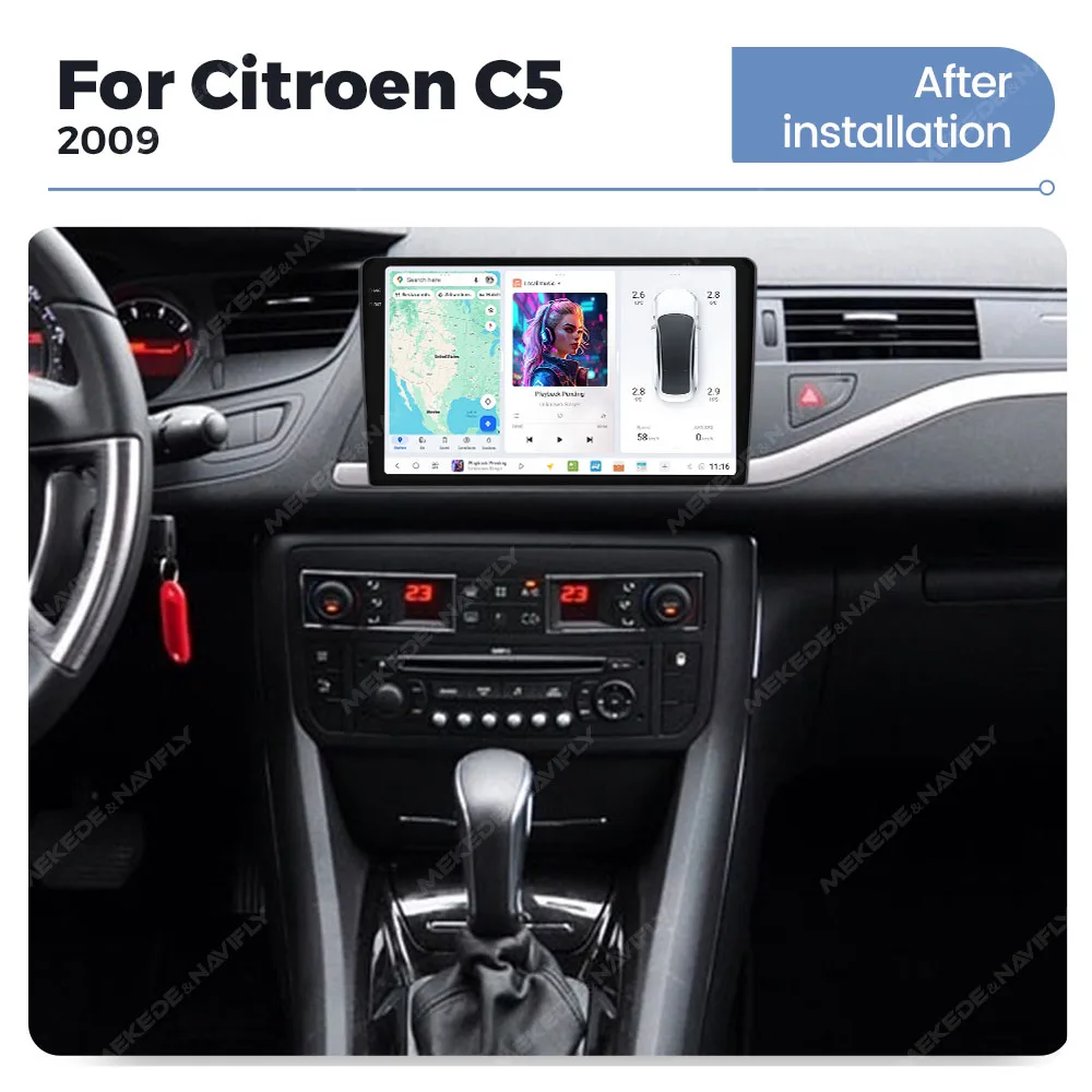 DUDUAUTO Auto Intelligente System Drahtlose CarPlay Android Auto Auto Radio Für Citroen C5 2008-2017 2din GPS 4G BT DSP Multimedia