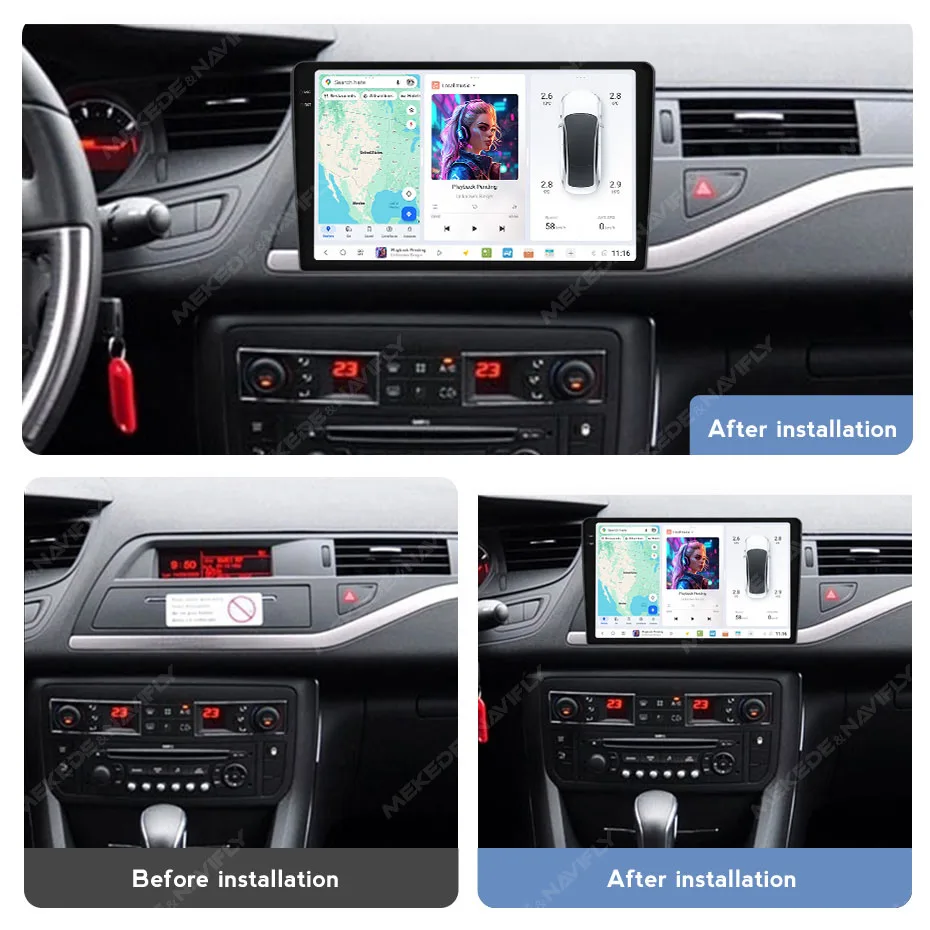 DUDUAUTO Auto Intelligente System Drahtlose CarPlay Android Auto Auto Radio Für Citroen C5 2008-2017 2din GPS 4G BT DSP Multimedia