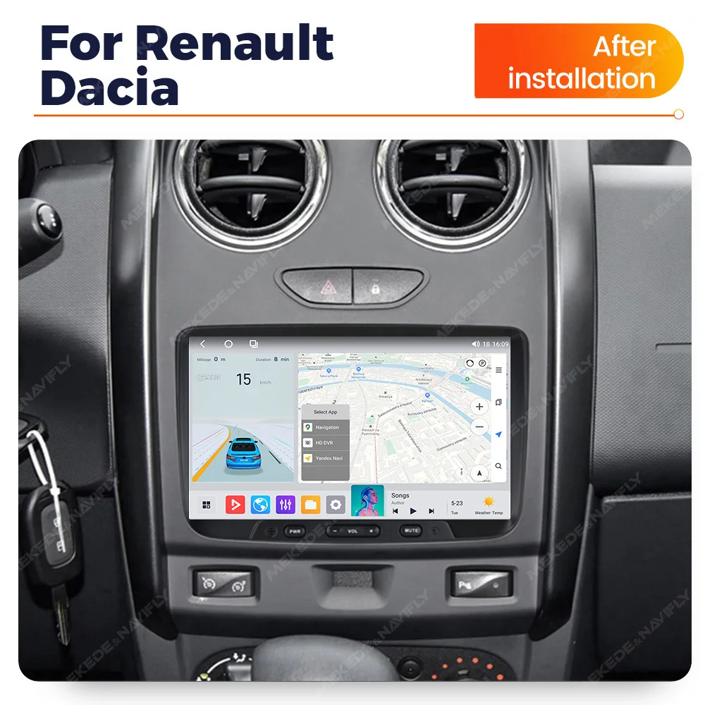 MEKEDE Android14 CarPlay RDS DSP Multimedia Player Für Renault Dacia Duster Sandero Duster Logan Lada Xray2 Auto Radio Stereo GPS