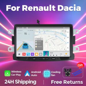 Android14 Autoradio CarPlay RDS DSP Multimedia Player Für Renault Dacia Duster Sandero Duster Logan