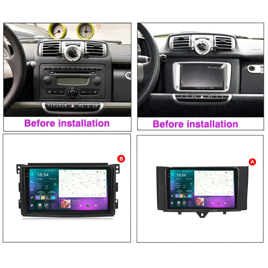 MEKEDE UIS7870 12 + 256 GB Android 14 Autoradio Für Benz Smart Fortwo 451 2005 - 2015 Carplay Android Auto GPS RDS DSP 4G Autoradio