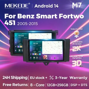 Android 14 Autoradio Für Benz Smart Fortwo 451 2005 - 2015 Carplay Android Auto GPS RDS DSP 4G Autoradio