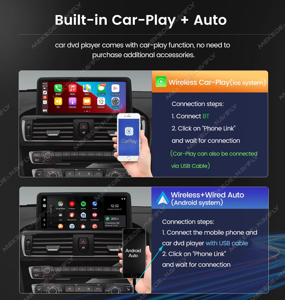 Android14 Autoradio für bmw 1 2 3 4 series f20 f21 f22 f30 f31 f32 f33 f34 f36 CarPlay Multimedia – Bild 3