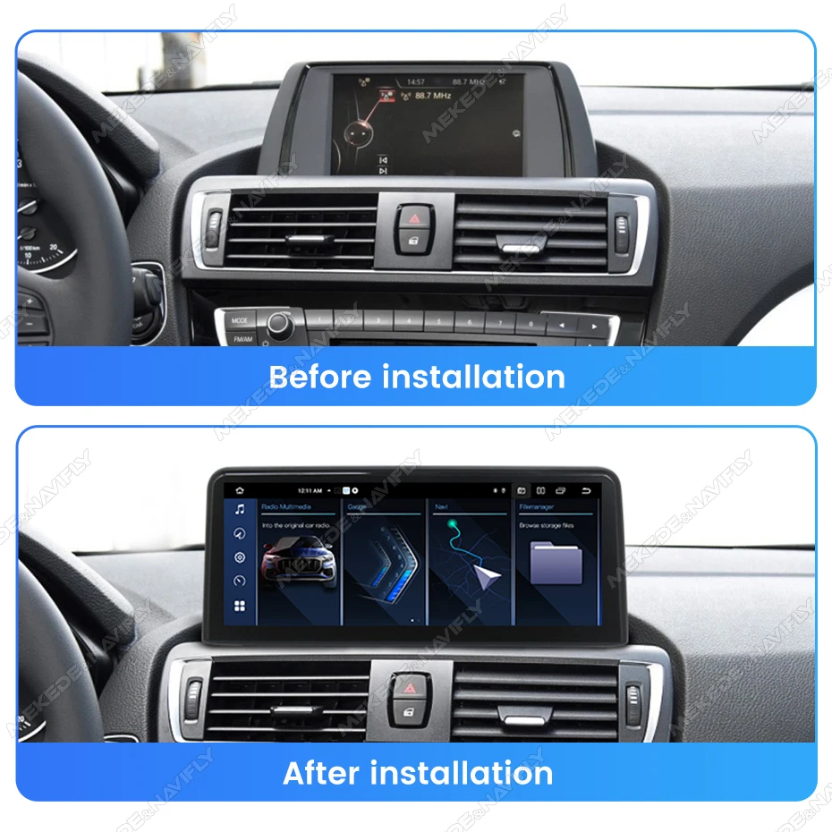 Navifly android 14 autoradio stereo drahtloses carplay auto gps 4g wifi für bmw 1 2 3 4 series f20 f21 f22 f30 f31 f32 f33 f34 f36