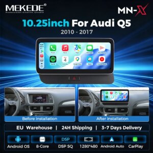 10,25 Zoll GPS-Navigations-Touchscreen-Autoradio für Audi Q5 2009-2017 4G BT Wireless Carplay Android Auto