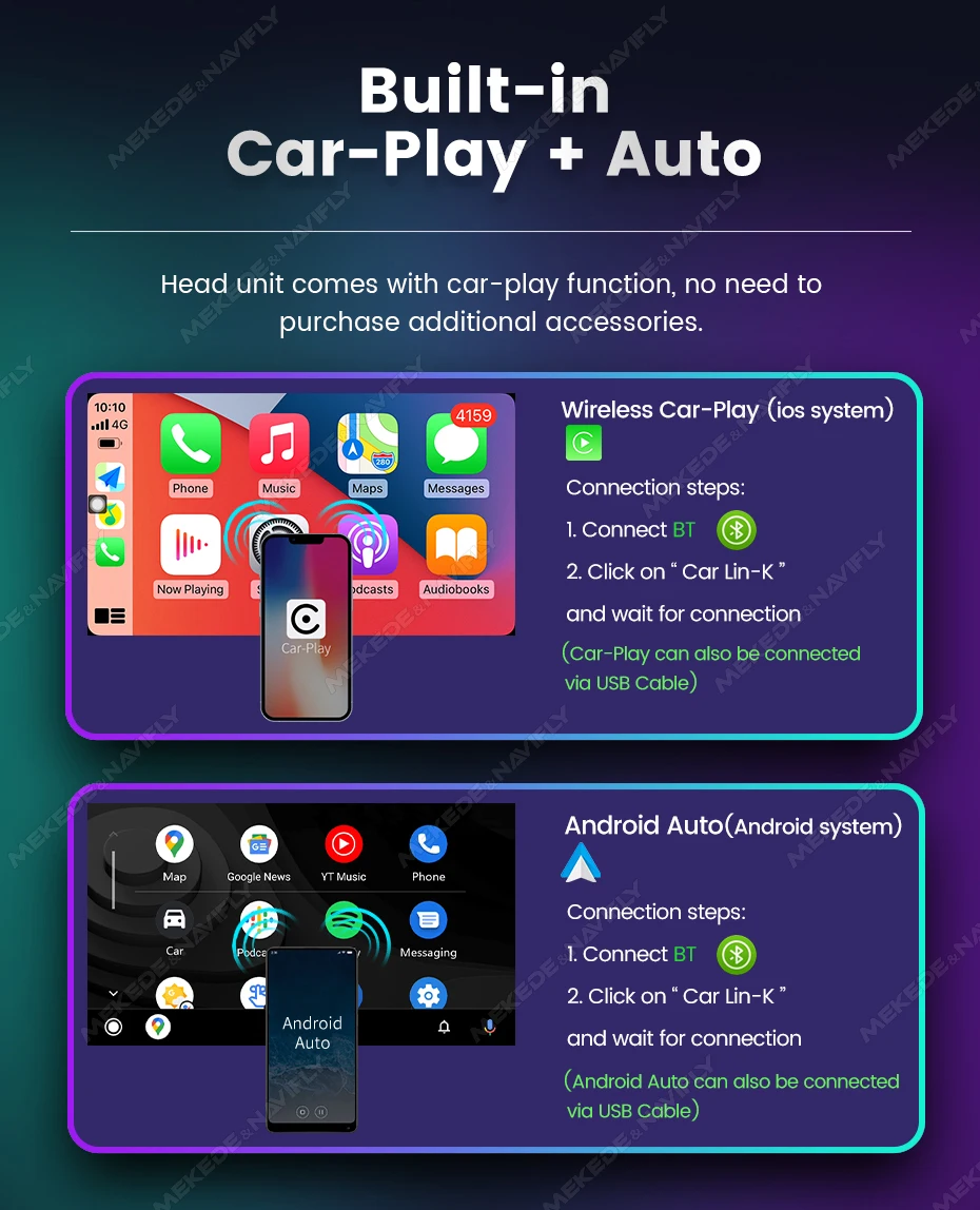 MEKEDE Android 14 Multimedia Video Player Für Ford Focus 2 Mondeo S/C Max Kuga Fiesta Fusion GPS RDS DSP Carplay Auto Auto Radio