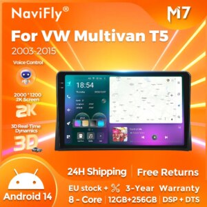 Android 14 Autoradio Für Volkswagen VW Multivan T5 2003-2015 Auto GPS Navigation CarPlay