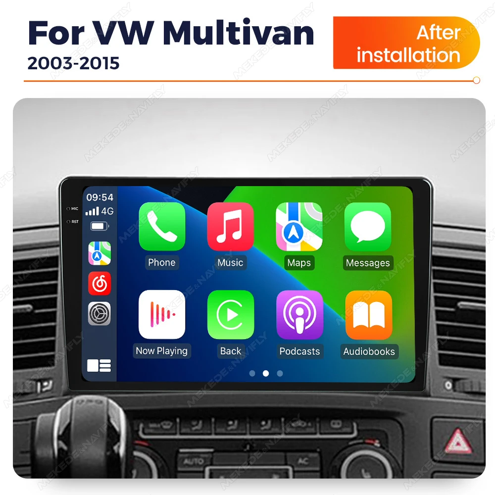 Navifly 8 Core 9 zoll 2K QLED Touchscreen Android 14 Auto Stereo Radio Für Volkswagen VW Multivan T5 2003-2015 Auto GPS Navigator
