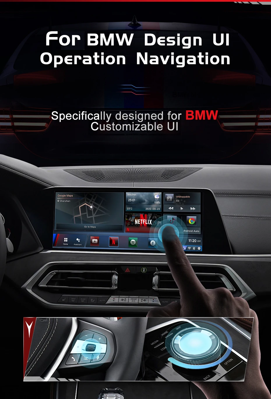 MEKEDE Wireless Carplay Smart Box Verbessertes Android-System 8-Core 4 + 64 GB GPS-Navigation TF-Karte für BMW ID6 ID7 ID8 Mini Cooper