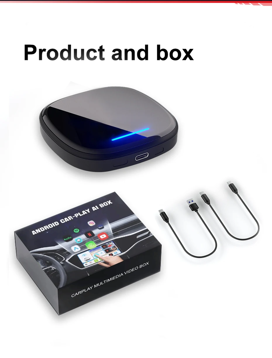 MEKEDE Wireless Carplay Smart Box Verbessertes Android-System 8-Core 4 + 64 GB GPS-Navigation TF-Karte für BMW ID6 ID7 ID8 Mini Cooper