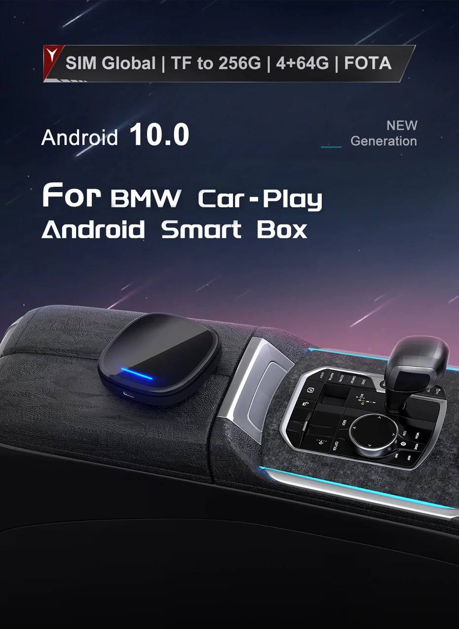 MEKEDE Wireless Carplay Smart Box Verbessertes Android-System 8-Core 4 + 64 GB GPS-Navigation TF-Karte für BMW ID6 ID7 ID8 Mini Cooper