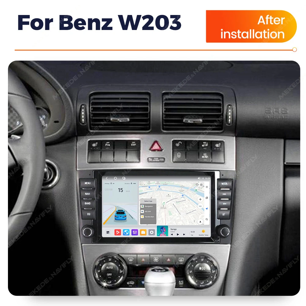 MEKEDE Carplay Android Auto Auto Radio GPS Für Mercedes Benz C Klasse W203 C200 C230 C240 C320 C350 2005-2009 RDS 2Din Multimedia