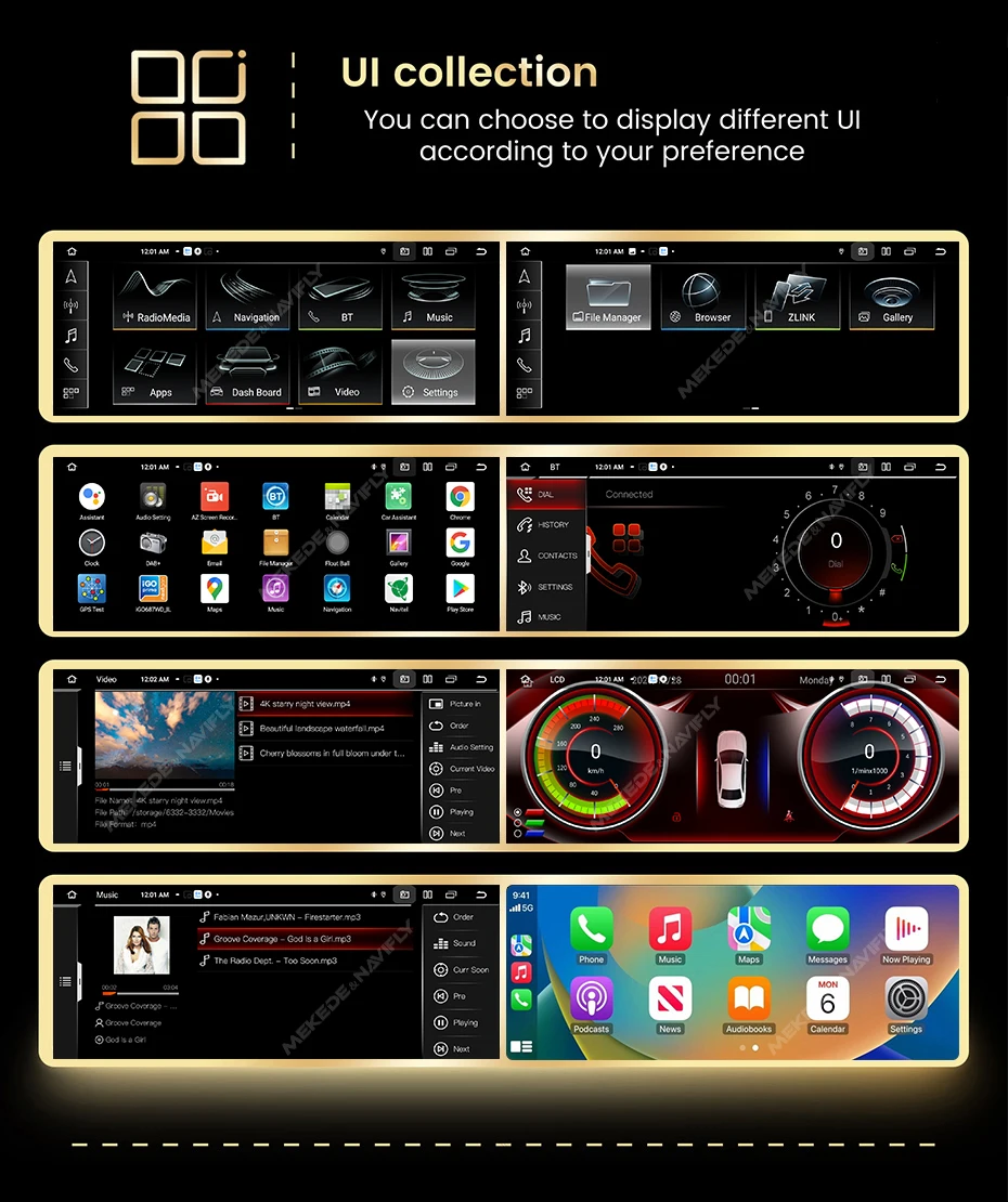 MEKEDE 8-Kern Android 14 Autoradio für Audi A4 A4L S4 A5 S5 B8 2009-2017 Kabelloses Carplay Auto-Multimedia-Player GPS DSP 4G WIFI