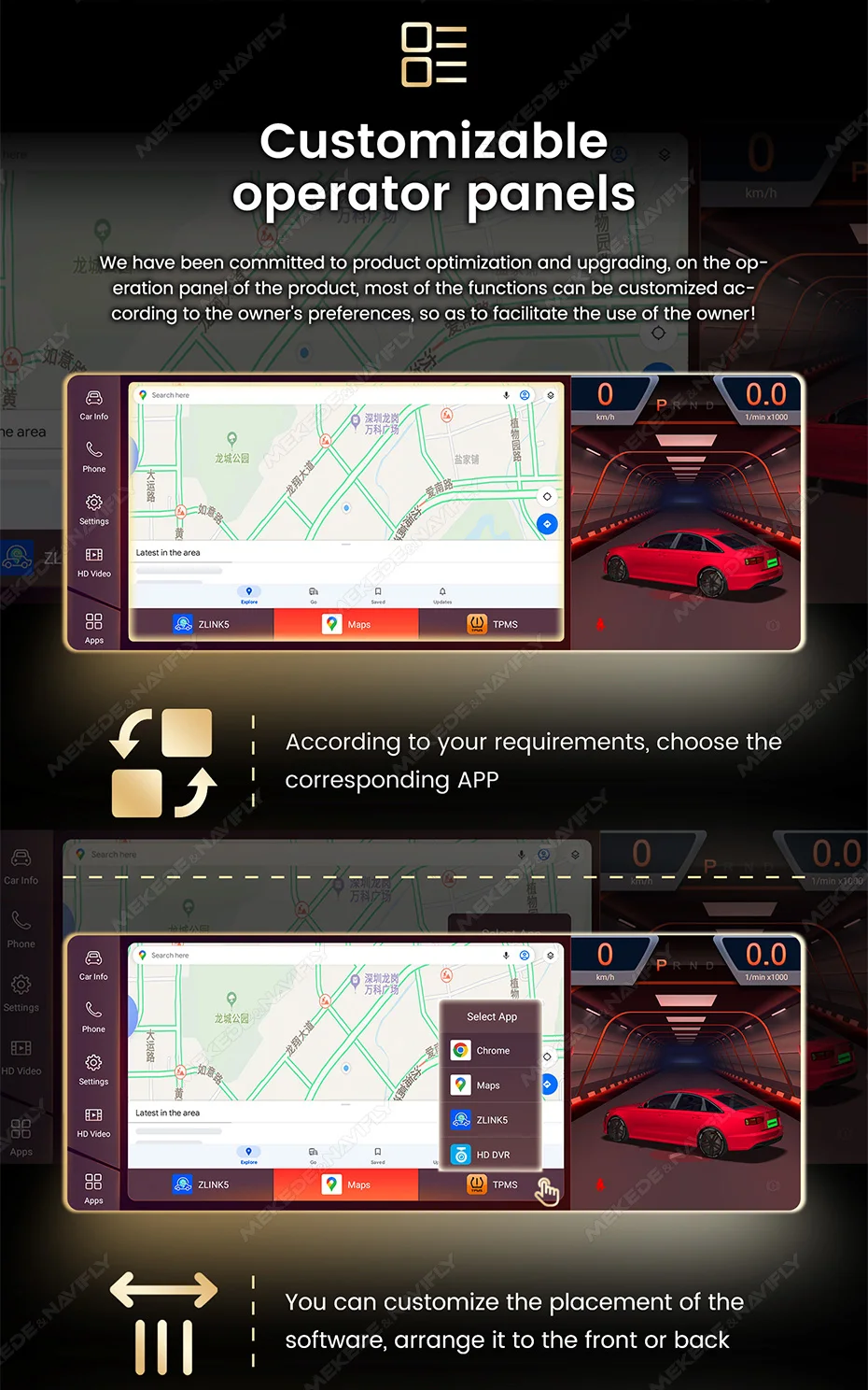 Navifly qualcomm 2008 android 13 3d ui carplay autoradio intelligentes system für mercedes benz c klasse w204 s204 2010-gps dsp