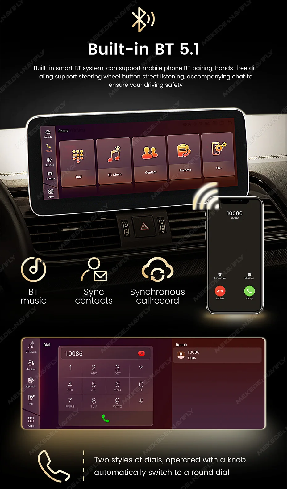 Navifly qualcomm 2008 android 13 3d ui carplay autoradio intelligentes system für mercedes benz c klasse w204 s204 2010-gps dsp