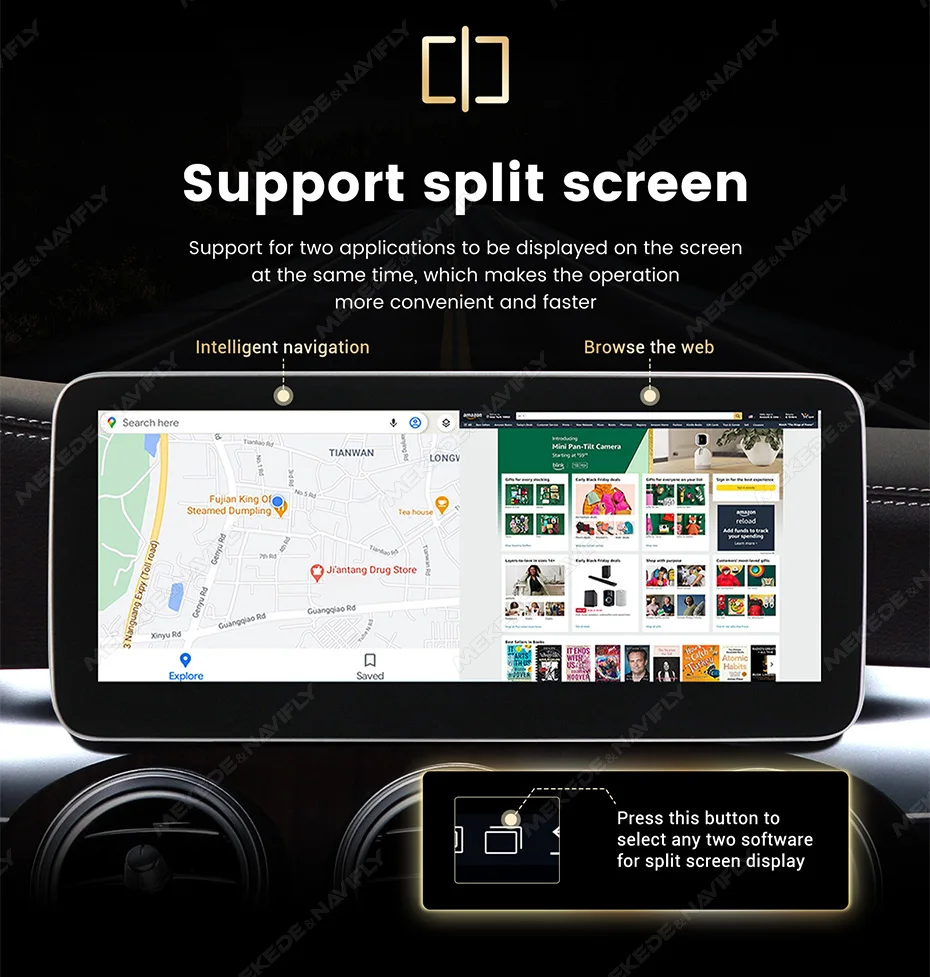 Navifly qualcomm 2008 android 13 3d ui carplay autoradio intelligentes system für mercedes benz c klasse w204 s204 2010-gps dsp