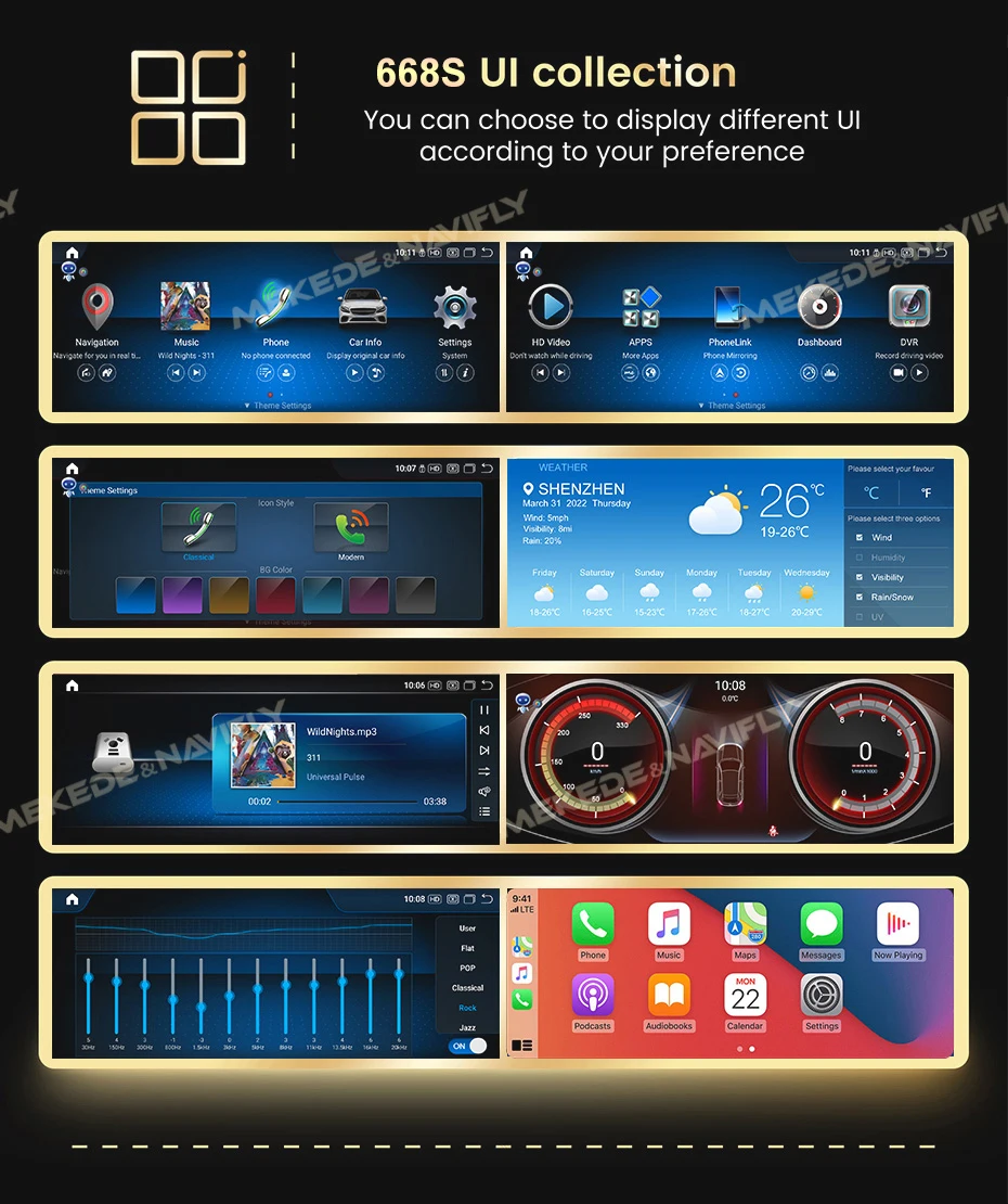 Navifly qualcomm 2008 android 13 3d ui carplay autoradio intelligentes system für mercedes benz c klasse w204 s204 2010-gps dsp