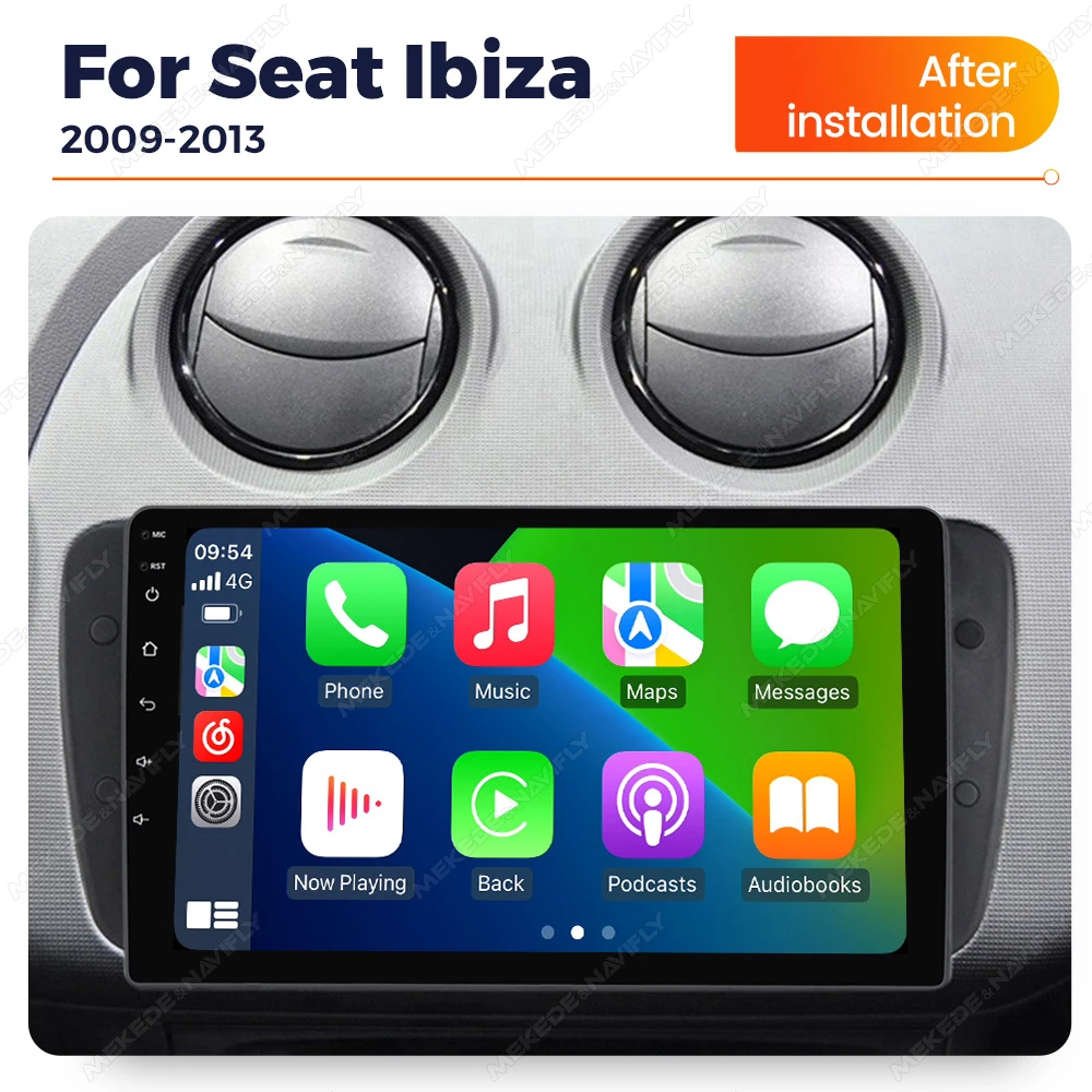 MEKEDE 4G LTE CarPlay Android 14 Autoradio Für Seat Ibiza 6J 2009-2013 Auto Multimedia Player BT GPS Stereo Kopf Einheit FM Autoradio