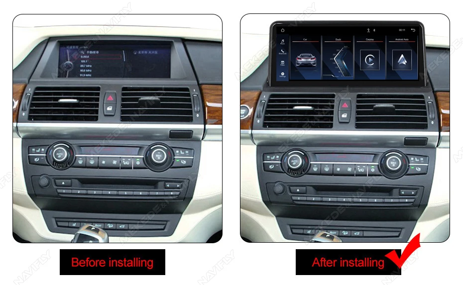 10,25 Zoll 1920*720 Auto-Multimedia-Display, kabelloses CarPlay, Android Auto für BMW X5 E70 X6 E71 E72, Linux-System, GPS, WLAN, Autoradio